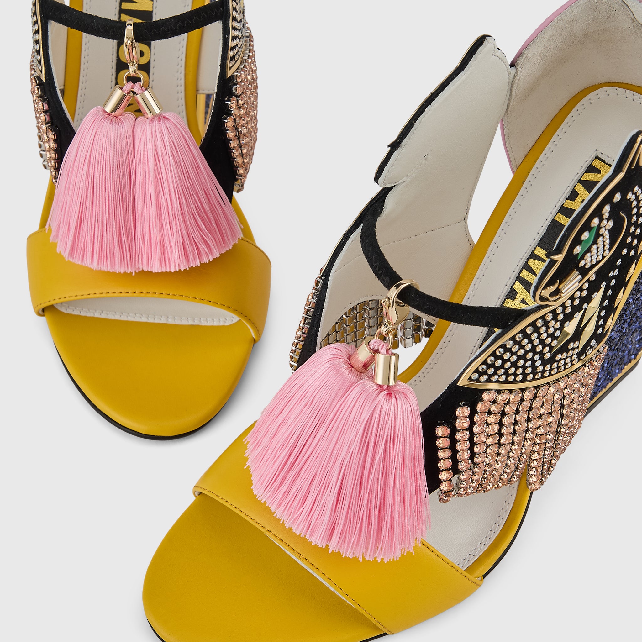Kat Maconie Aya Panther Sandals in Cheeky Pink – luxury women's block frame sandal with 105mm heel
