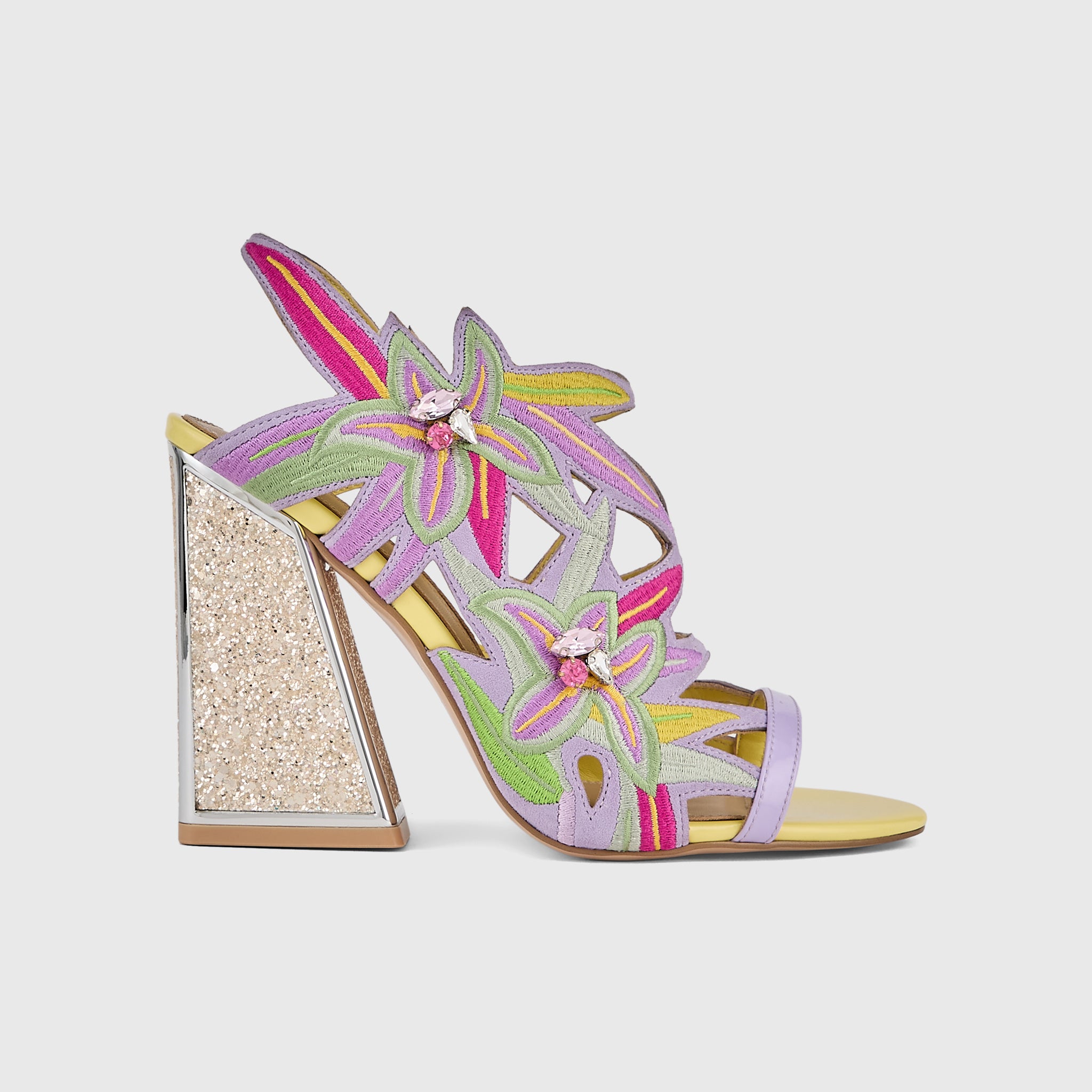Kat Maconie Diva Dee Sandals in Cheeky Pink – luxury women's block frame heel sandal in kid suede with 105mm heel