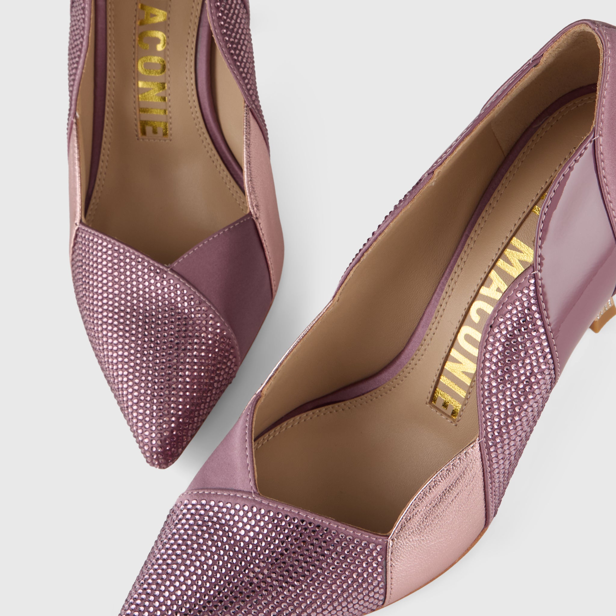 Kat Maconie Divina Pumps in Blush Pink – luxury women's crystal stiletto silhouette with 90mm heel