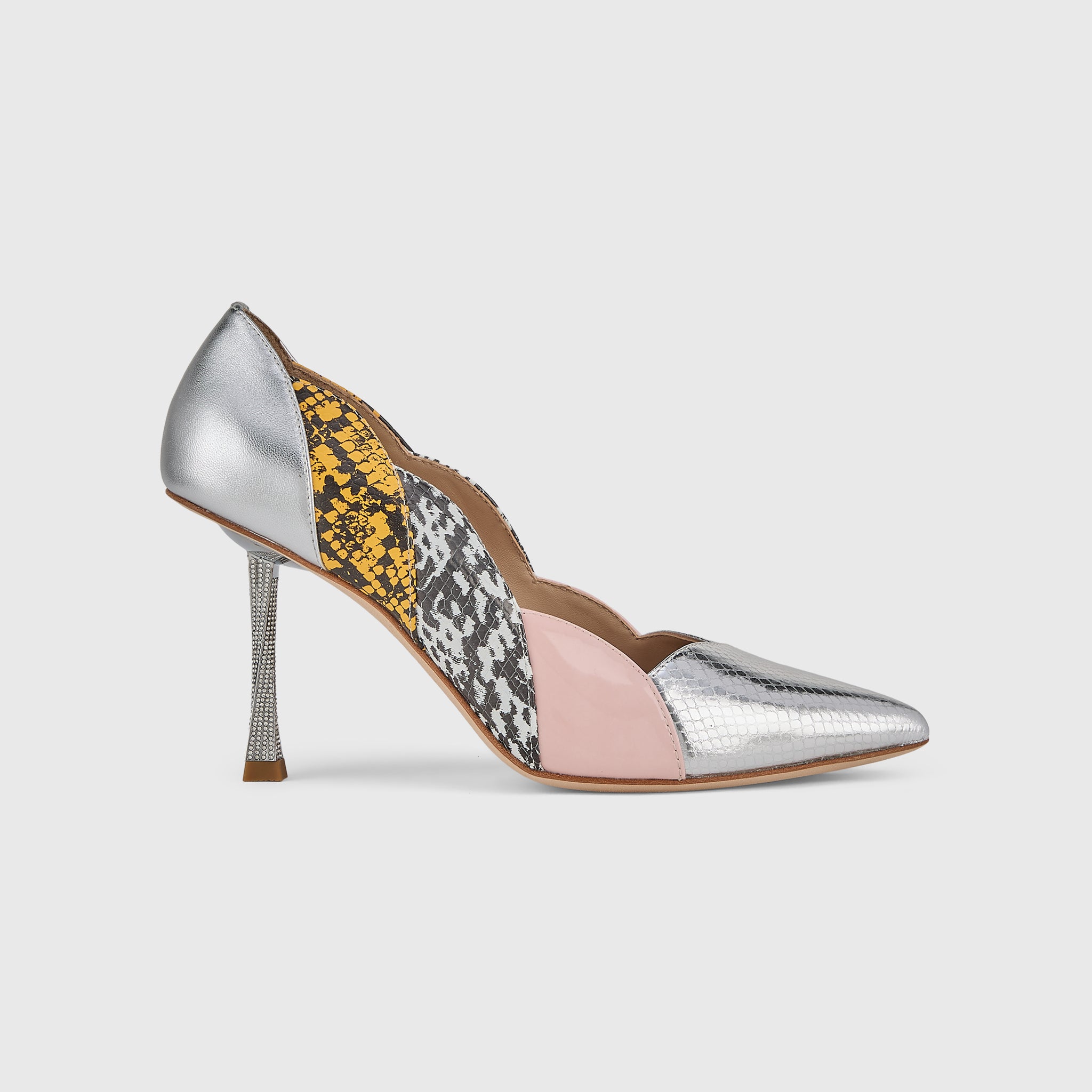 Kat Maconie Divina Pumps in Exotic/Metallic – luxury women's crystal stiletto silhouette with 90mm heel