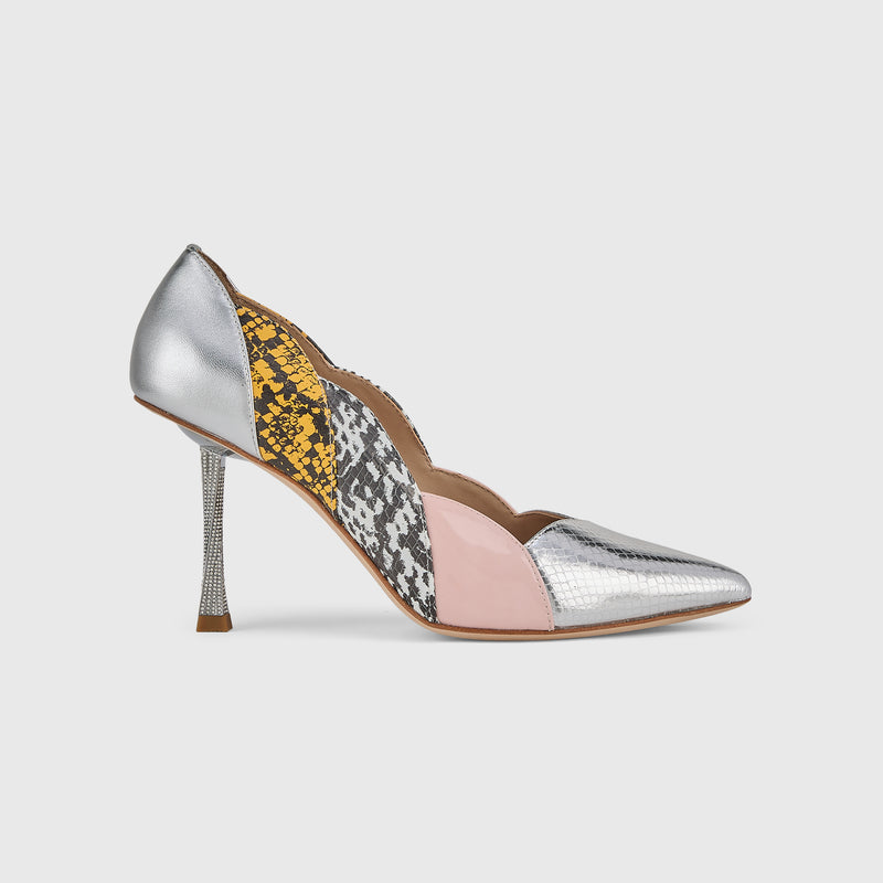 Kat Maconie Divina Pumps in Exotic/Metallic – luxury women's crystal stiletto silhouette with 90mm heel
