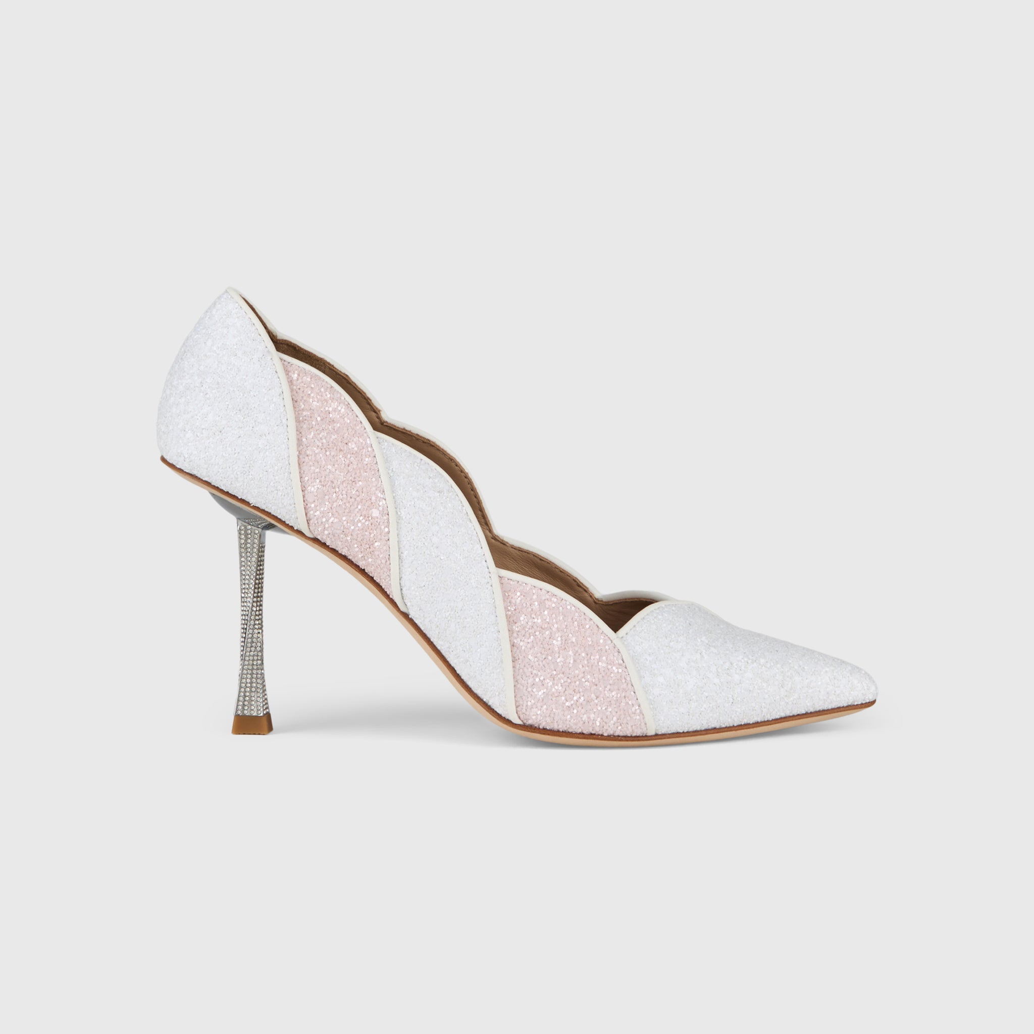 Kat Maconie Divina Pumps in Marshmallow – luxury women's crystal stiletto silhouette with 90mm heel