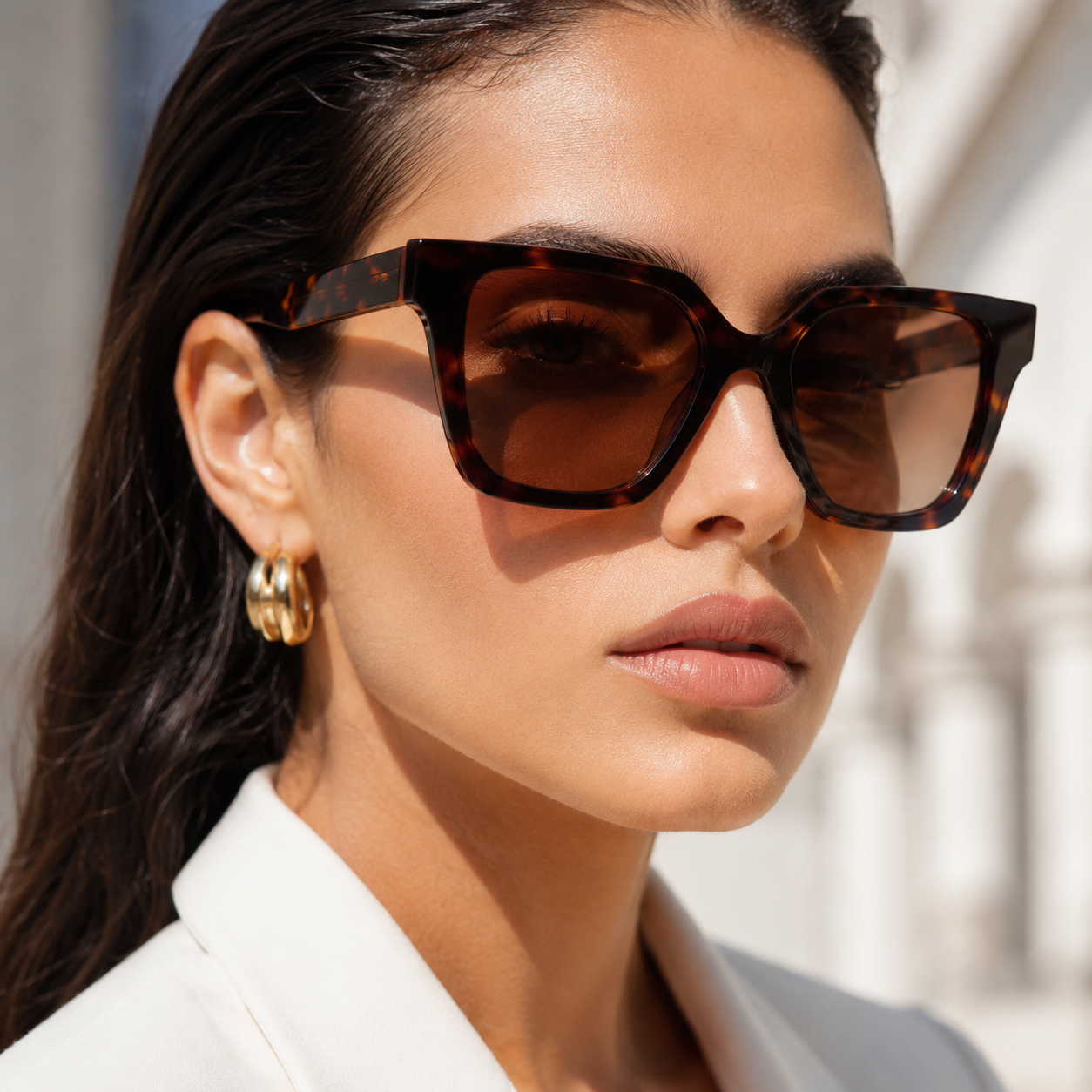 ARIA ANGULAR-SQUARE SUNGLASSES