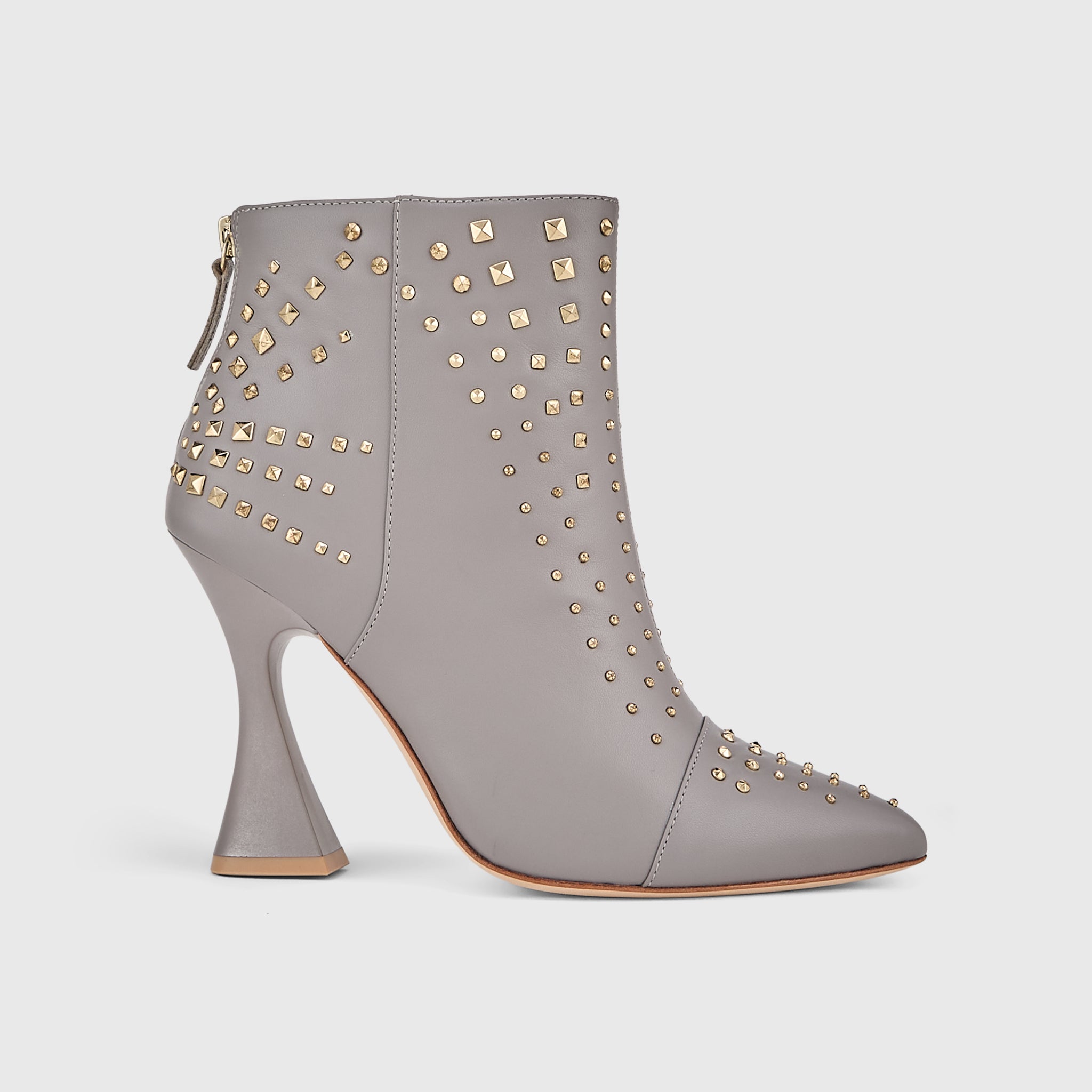 Kat Maconie Samara Ankle Boots in Moonstone – luxury women's hourglass heel ankle boot with 105mm heel