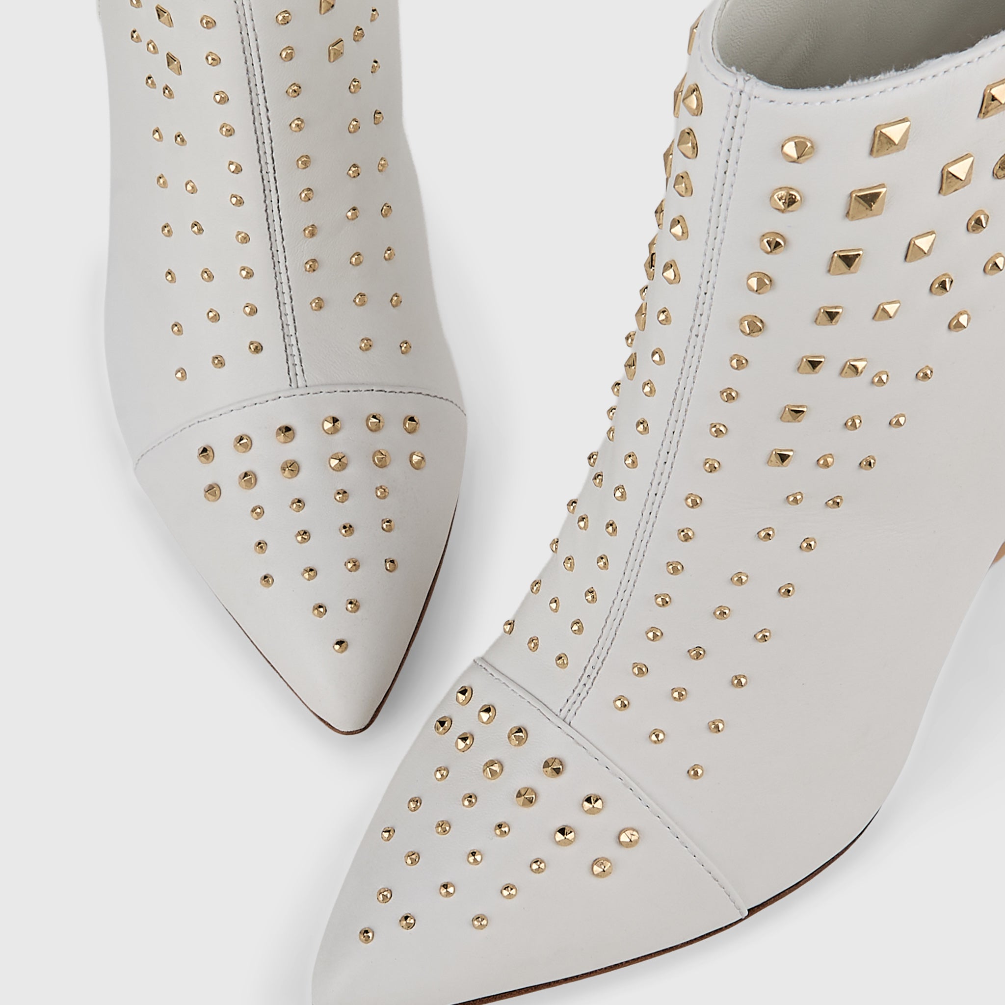 Kat Maconie Samara Ankle Boots in Pearl White – luxury women's hourglass heel ankle boot with 105mm heel