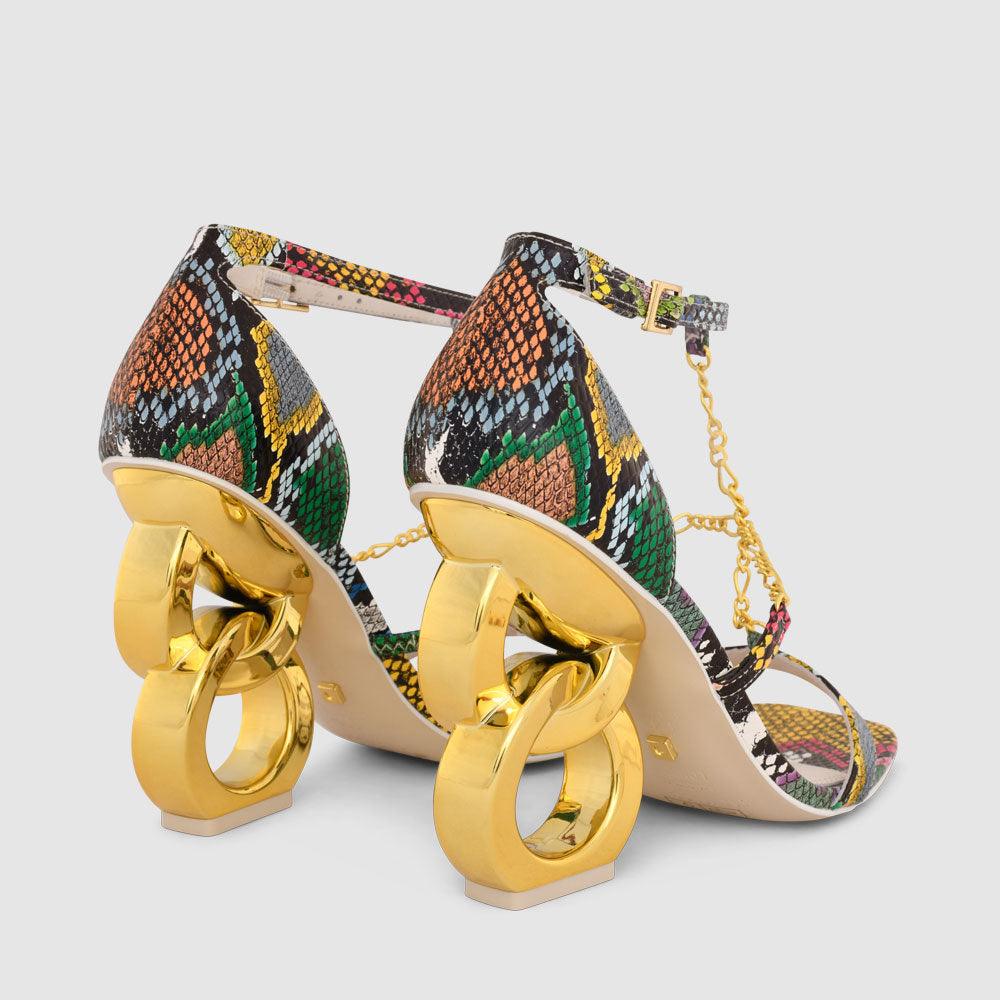 Sadia Chain Heel Sandals - Kat Maconie