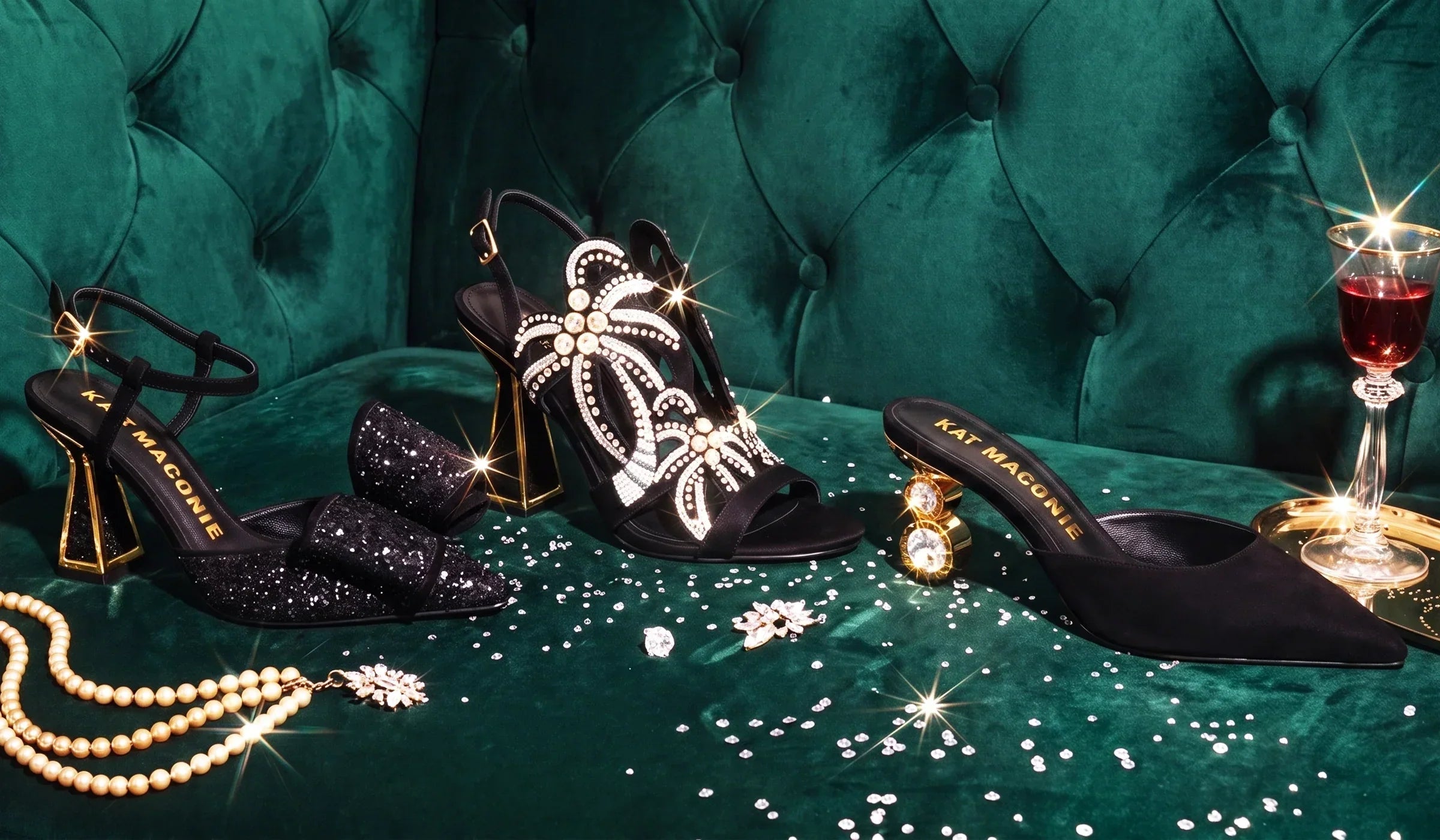 Steal the Spotlight: Party Heels in Black, Gold and Lace