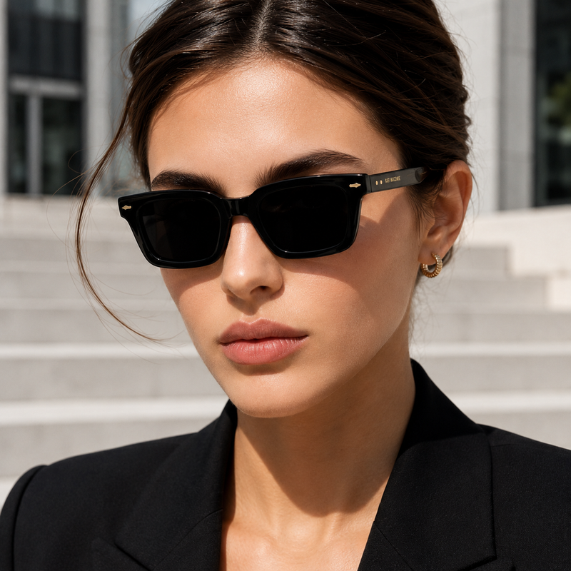 NIXA RETRO-RECTANGLE SUNGLASSES