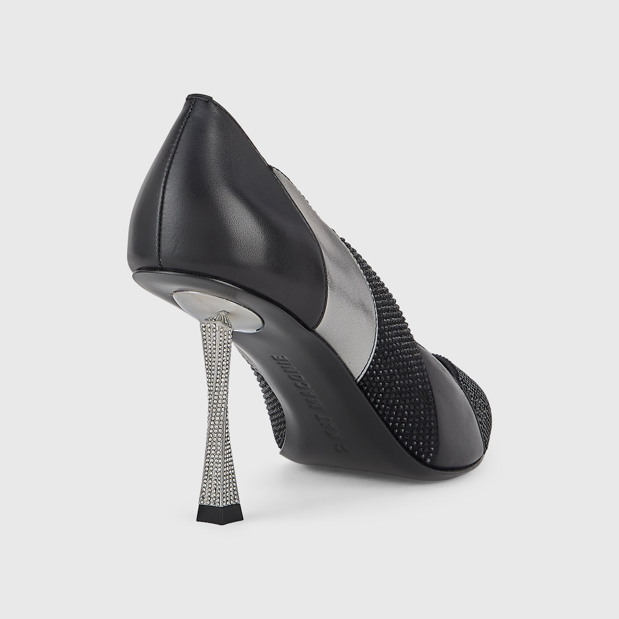Kat Maconie Divina Pumps in Black – luxury women's crystal stiletto silhouette with 90mm heel