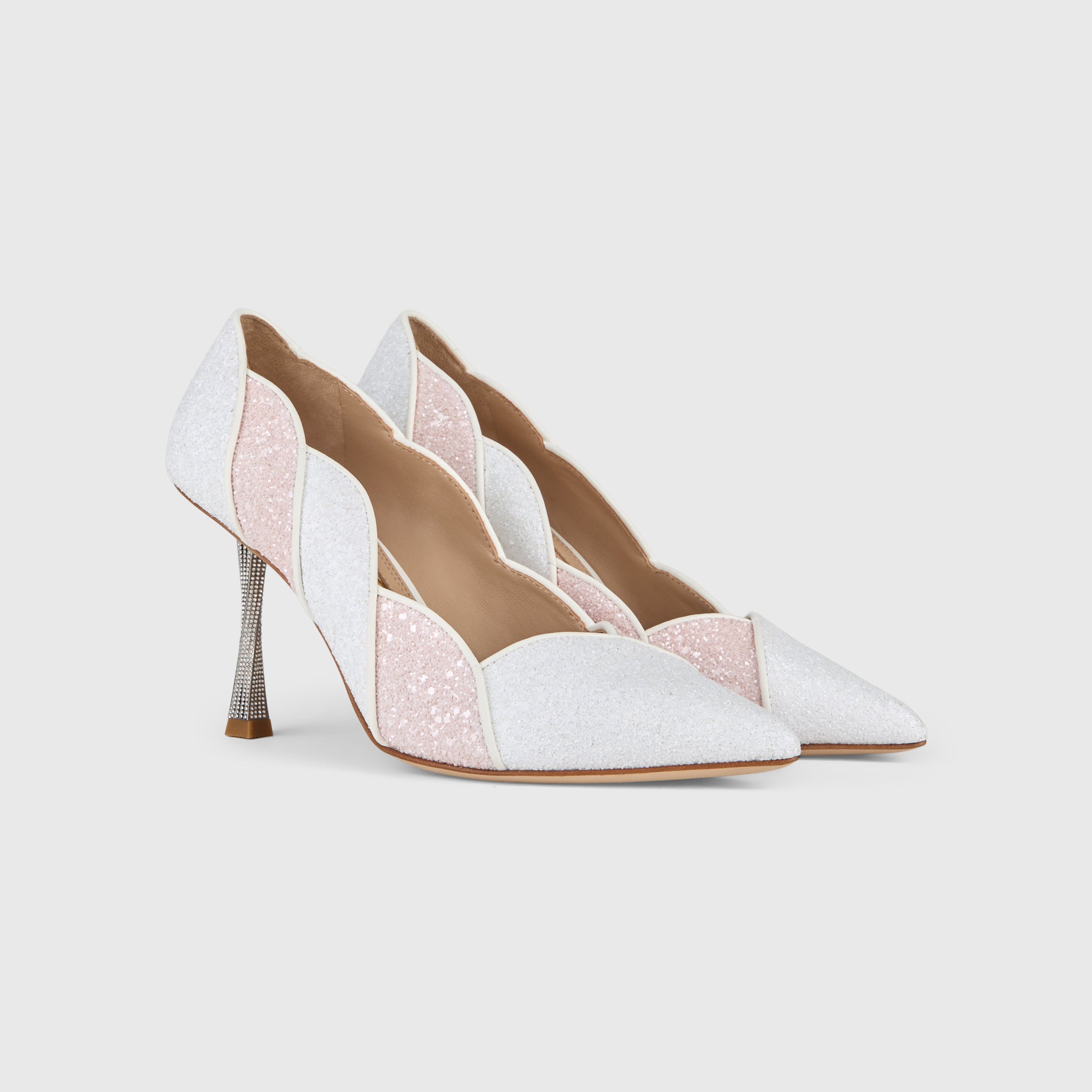 Kat Maconie Divina Pumps in Marshmallow – luxury women's crystal stiletto silhouette with 90mm heel