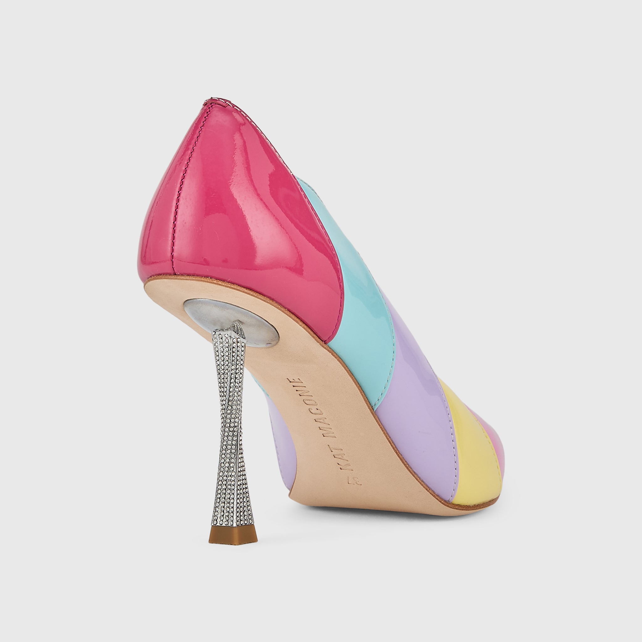 Kat Maconie Divina Pumps in Multi/Fuchsia – luxury women's crystal stiletto silhouette with 90mm heel