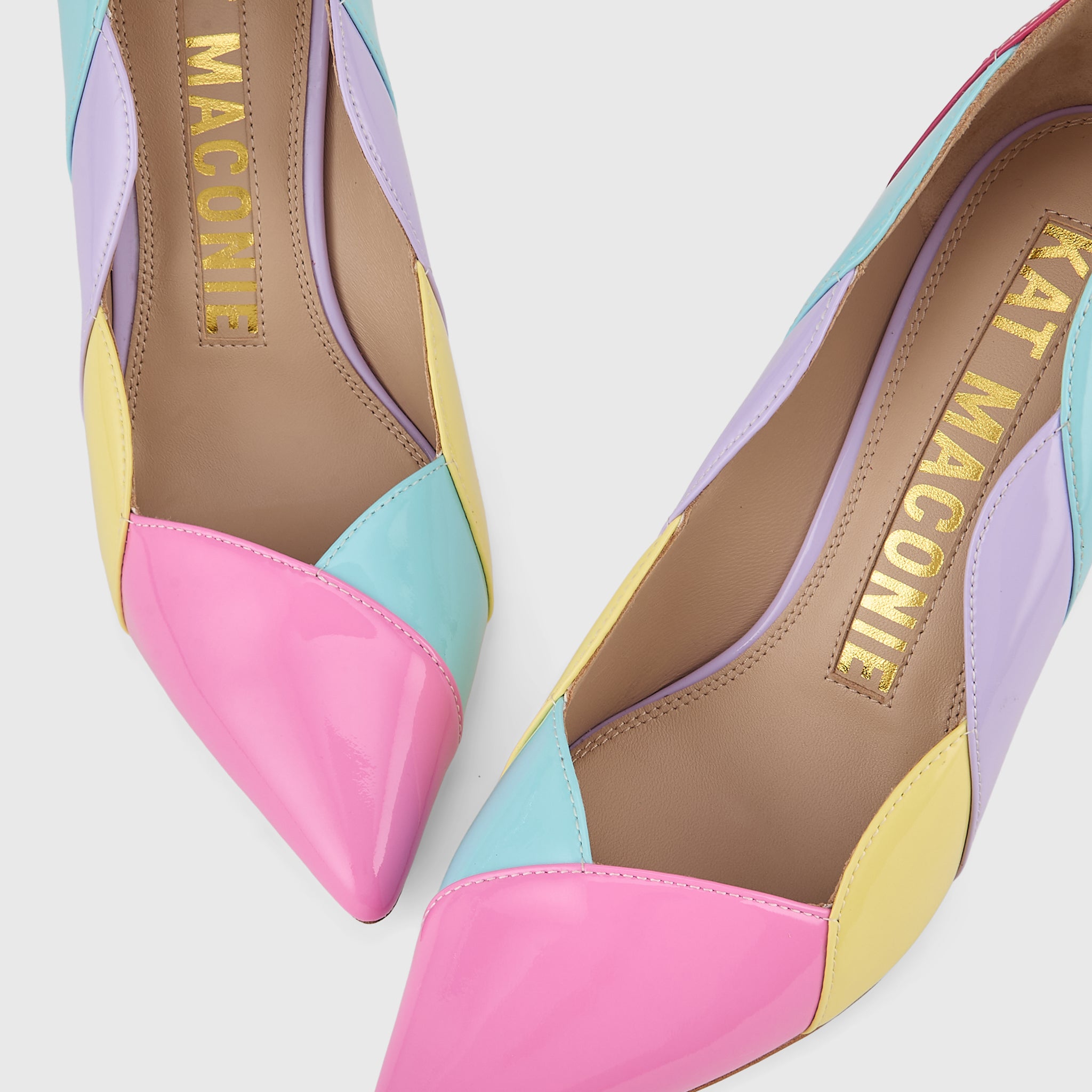 Kat Maconie Divina Pumps in Multi/Fuchsia – luxury women's crystal stiletto silhouette with 90mm heel