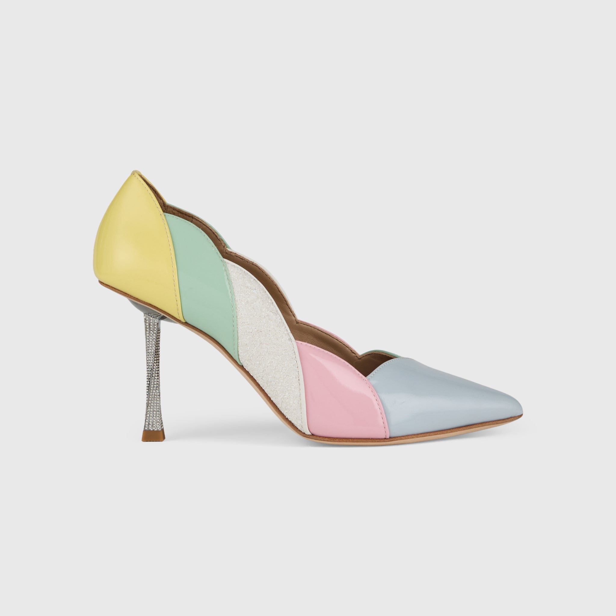 Kat Maconie Divina Pumps in Multi/Yellow – luxury women's crystal stiletto silhouette with 90mm heel