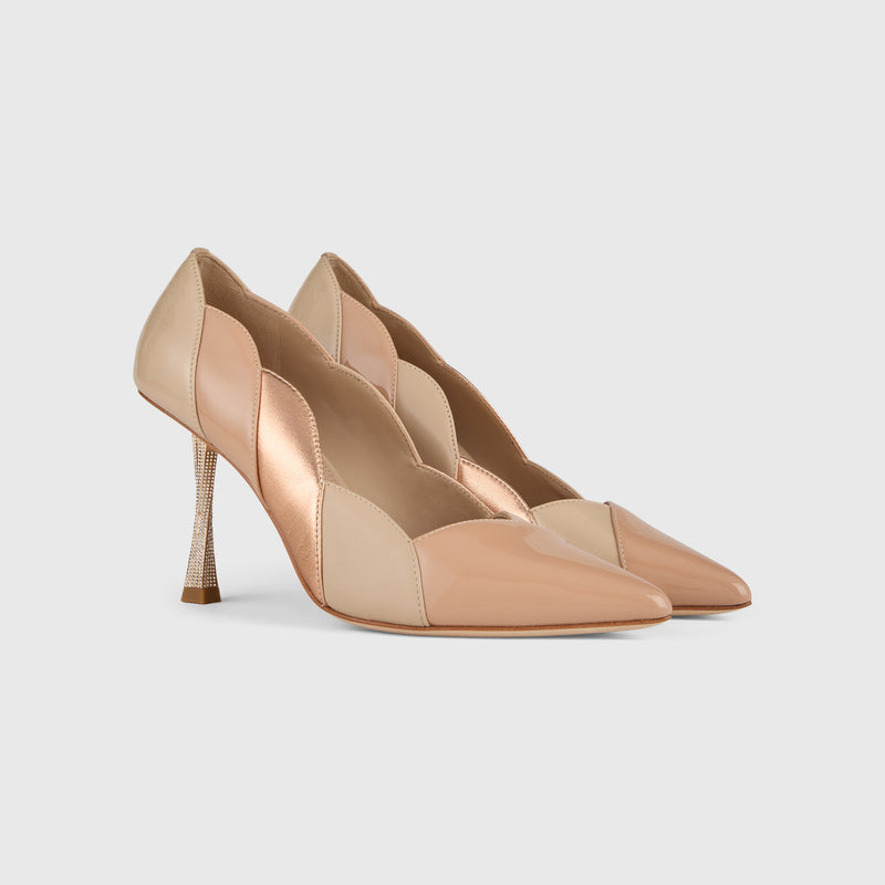 Kat Maconie Divina Pumps in Python – luxury women's crystal stiletto silhouette with 90mm heel