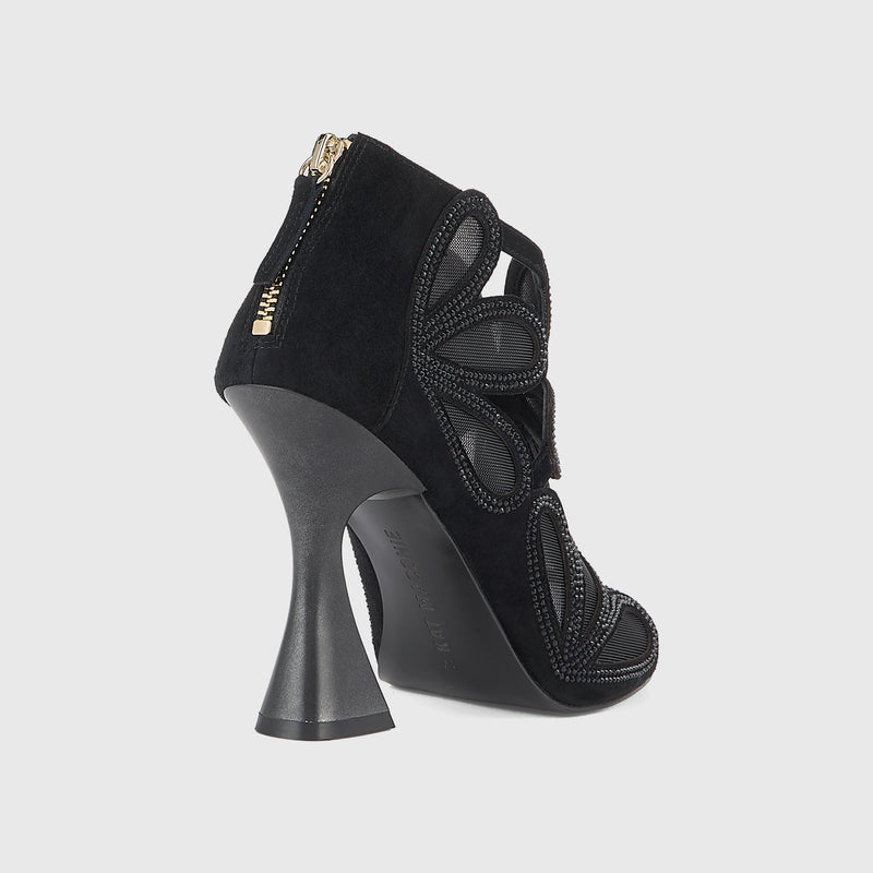 Kat Maconie Rosh Sandals in Black – luxury women's hourglass heel sandal with 105mm heel