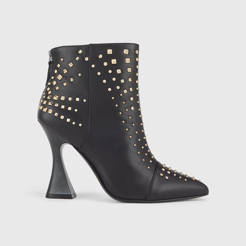 Kat Maconie Samara Ankle Boots in Black – luxury women's hourglass heel ankle boot with 105mm heel