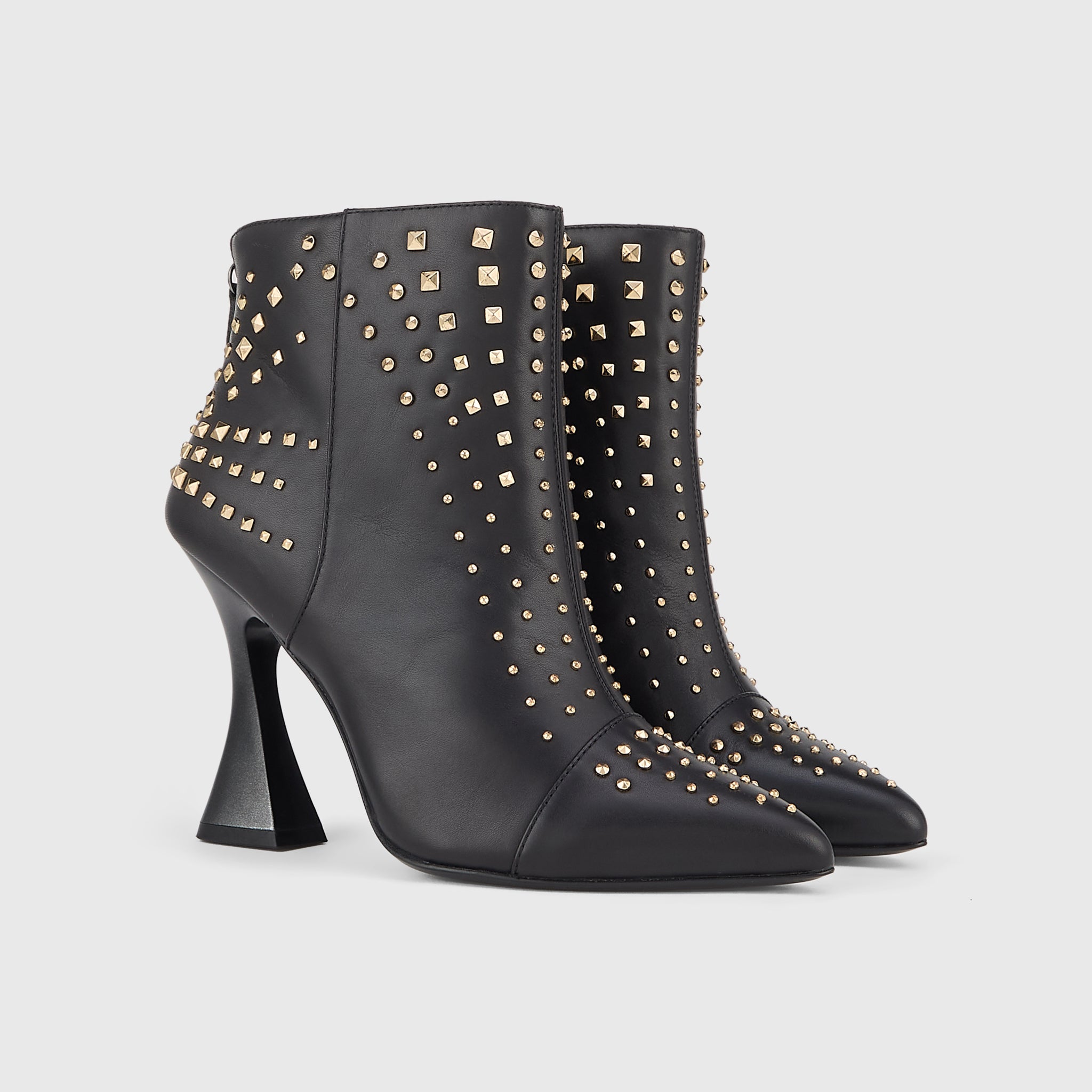 Kat Maconie Samara Ankle Boots in Black – luxury women's hourglass heel ankle boot with 105mm heel