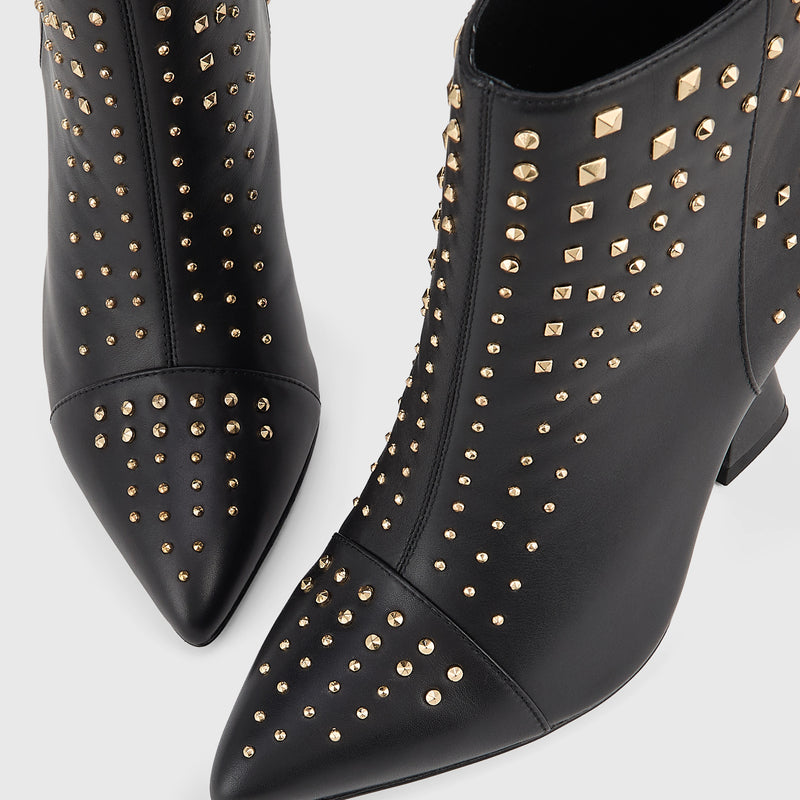 Kat Maconie Samara Ankle Boots in Black – luxury women's hourglass heel ankle boot with 105mm heel