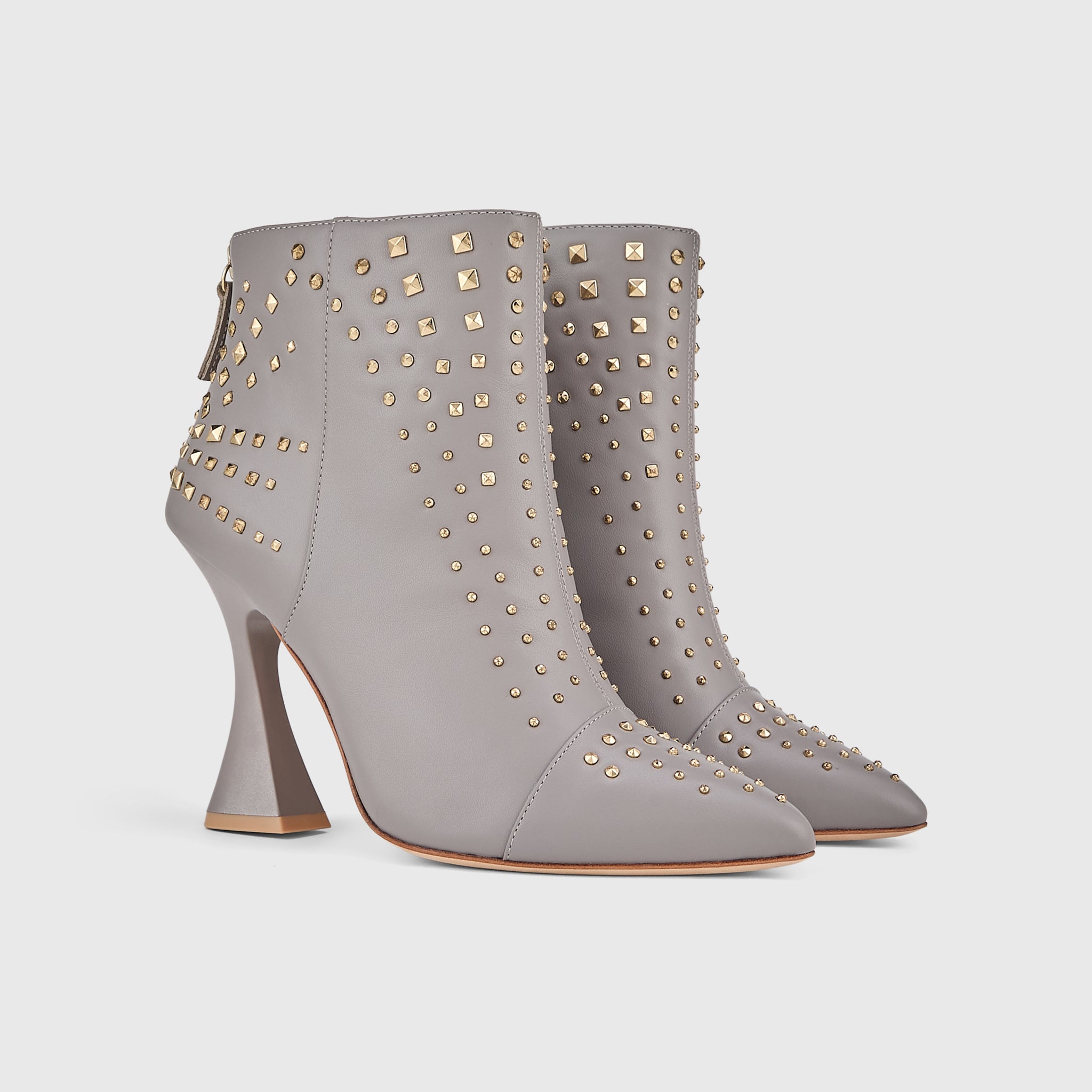 Kat Maconie Samara Ankle Boots in Moonstone – luxury women's hourglass heel ankle boot with 105mm heel