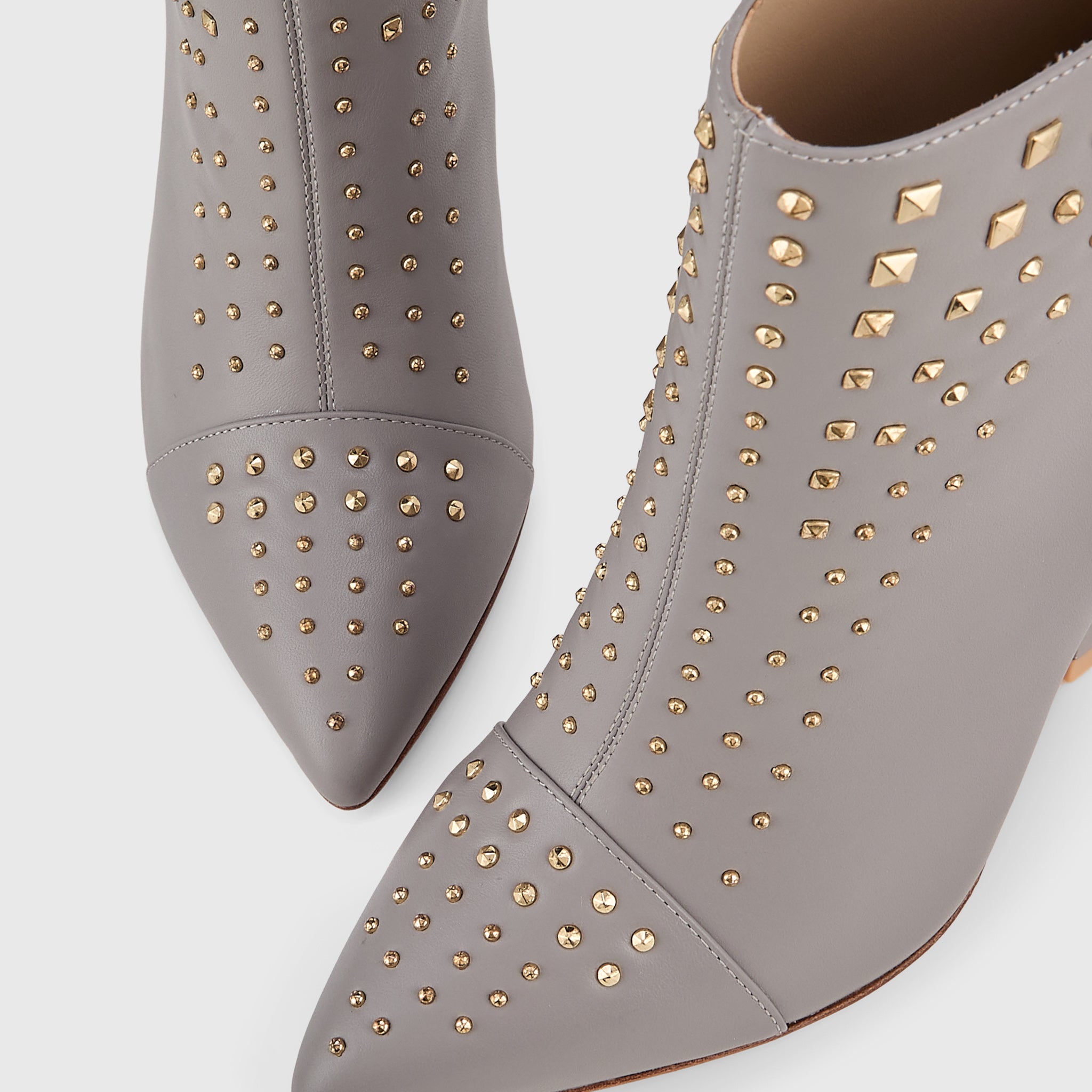 Kat Maconie Samara Ankle Boots in Moonstone – luxury women's hourglass heel ankle boot with 105mm heel