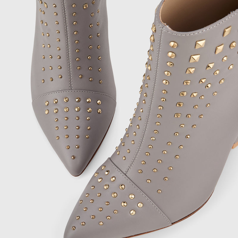 Kat Maconie Samara Ankle Boots in Moonstone – luxury women's hourglass heel ankle boot with 105mm heel