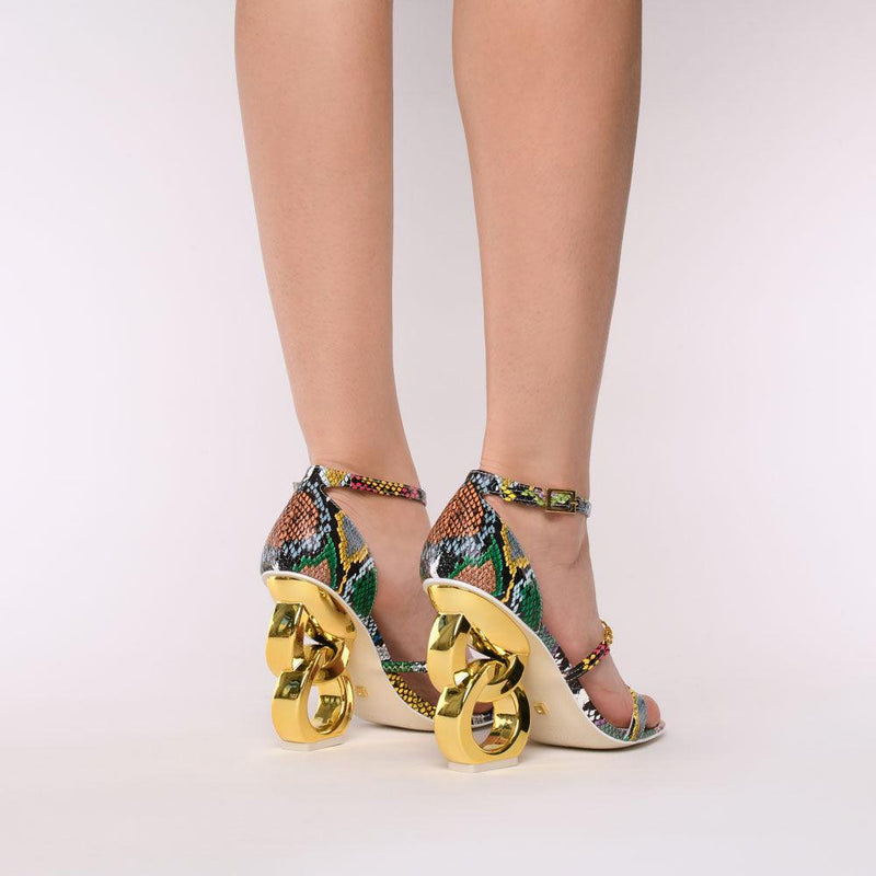 Sadia Chain Heel Sandals - Kat Maconie