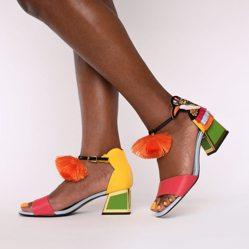 Kay-Wide Kicker Heel Sandals - Kat Maconie