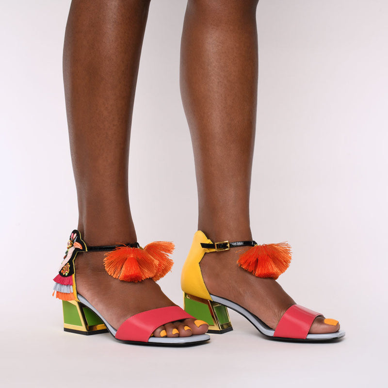 Kay-Wide Kicker Heel Sandals - Kat Maconie