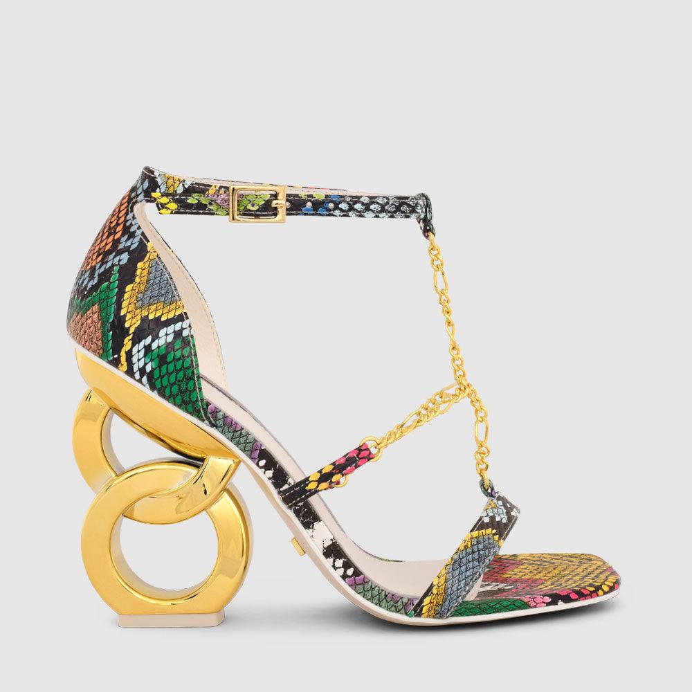Sadia Chain Heel Sandals - Kat Maconie